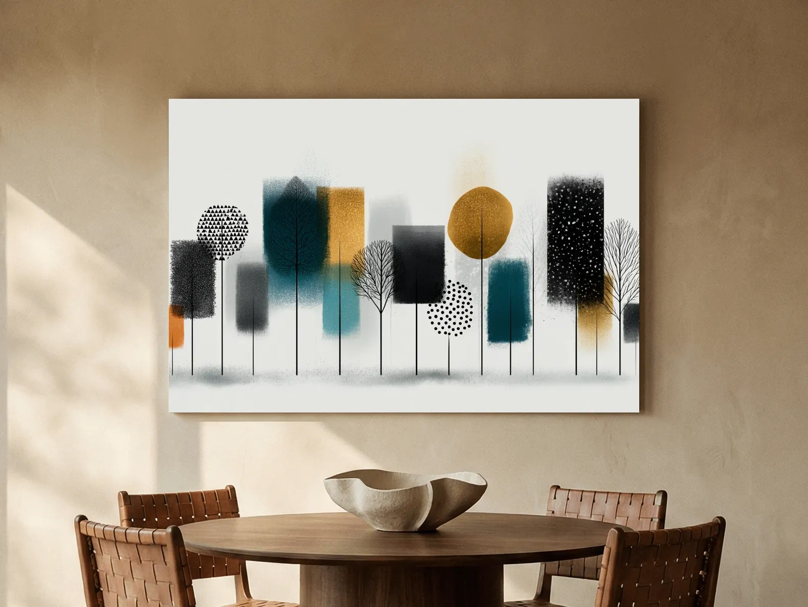 Abstract Minimalist Forest Grove Silhouettes - Modern Scandinavian Geometric Wall Art