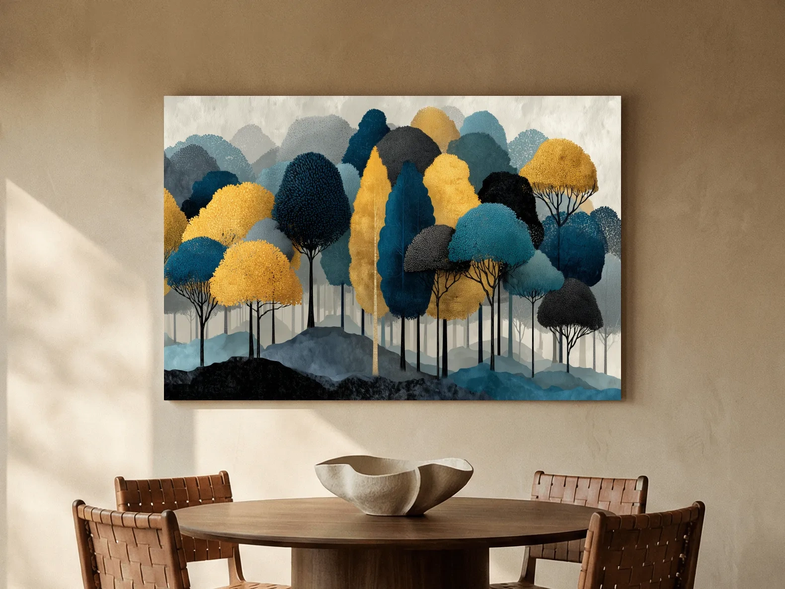Abstract Woodland Forest Landscape - Contemporary Bohemian Wall Art