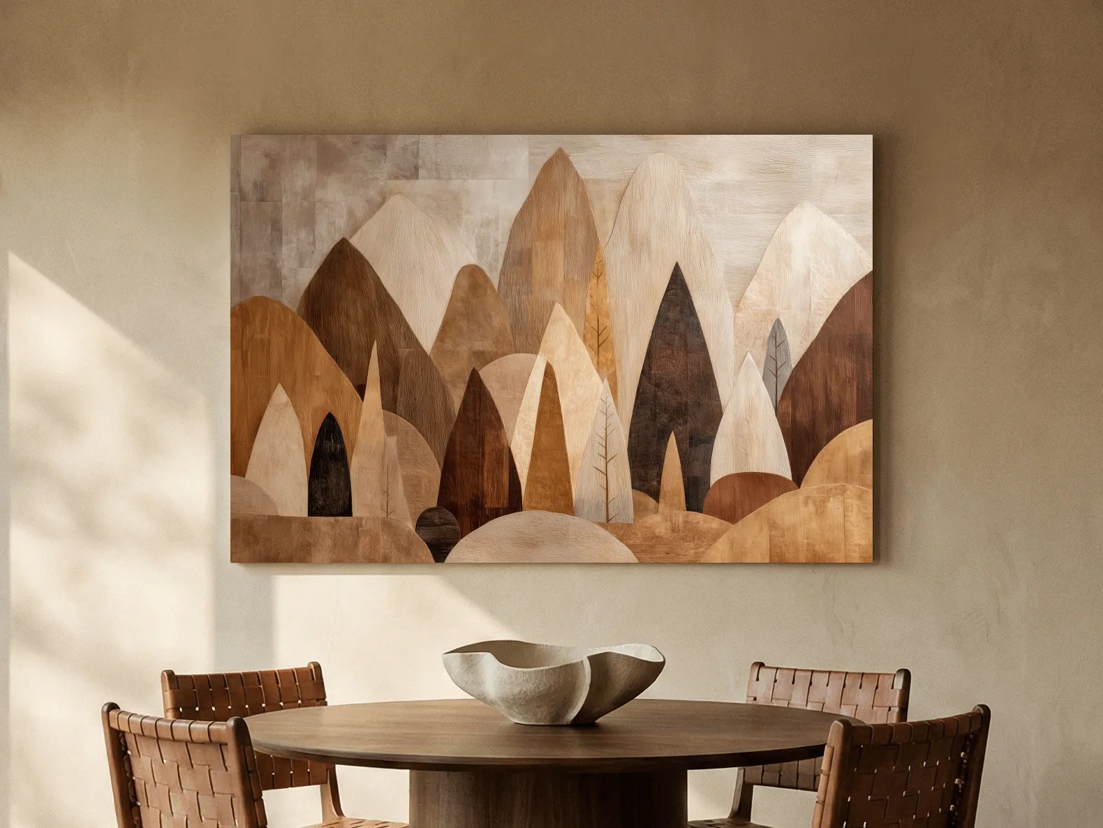 Earthy Abstract Boho Mountains - Modern Minimalist Forest Wall Art