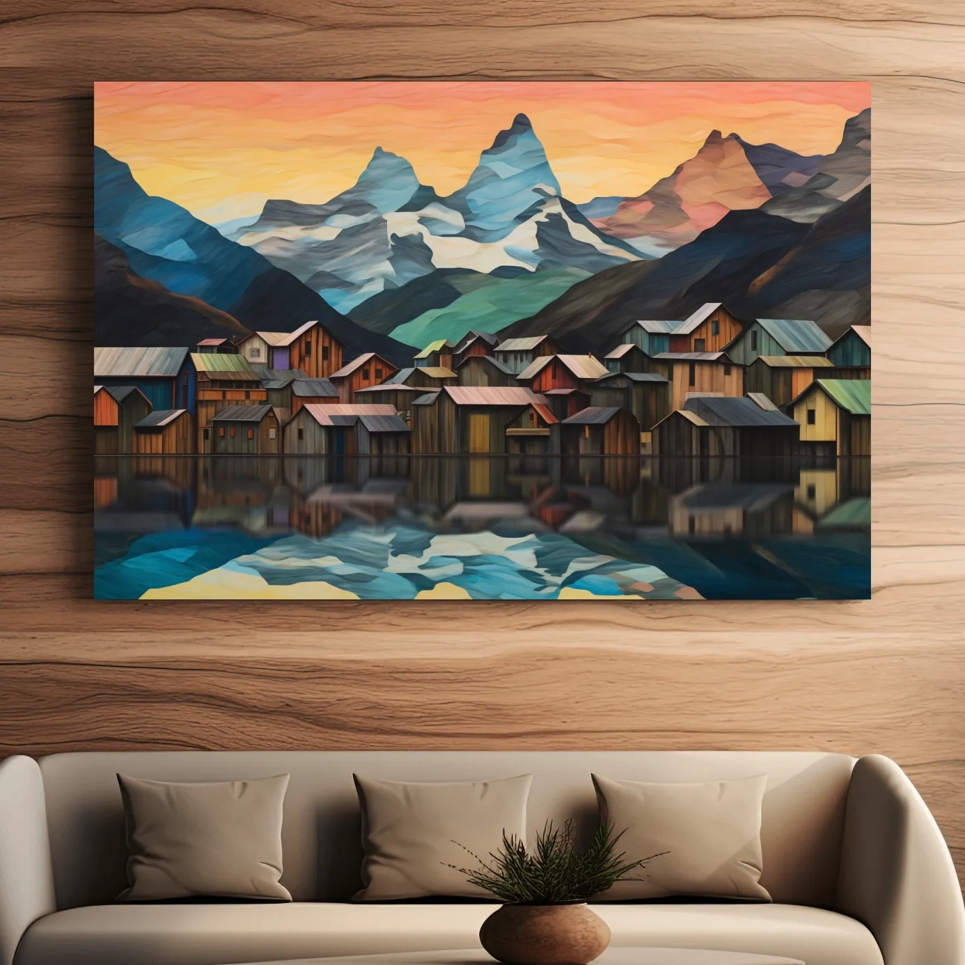 Abstract mountain painting