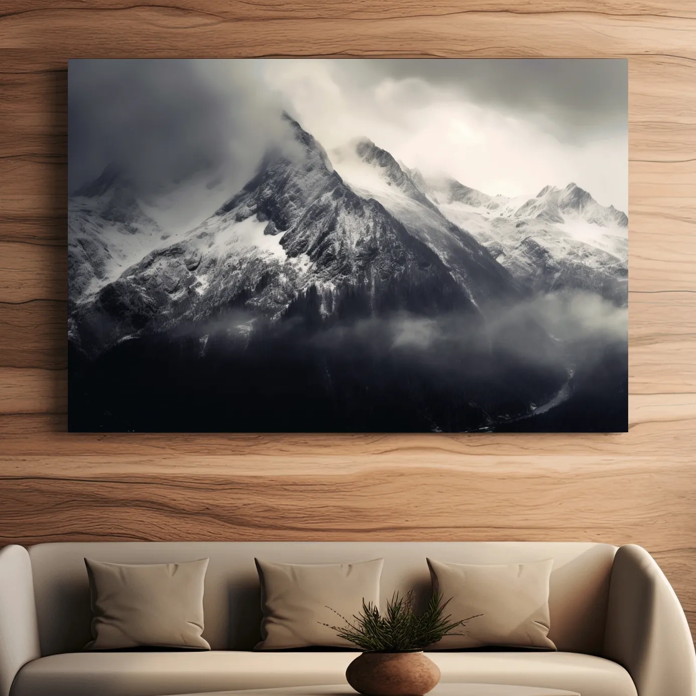 Photographic art, ominous glacier in the clouds