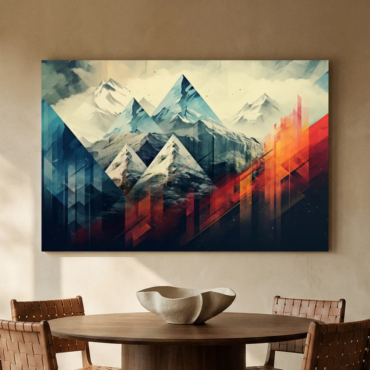 Geometric Abstract Alpine Mountains - Modern Colorful Wall Art
