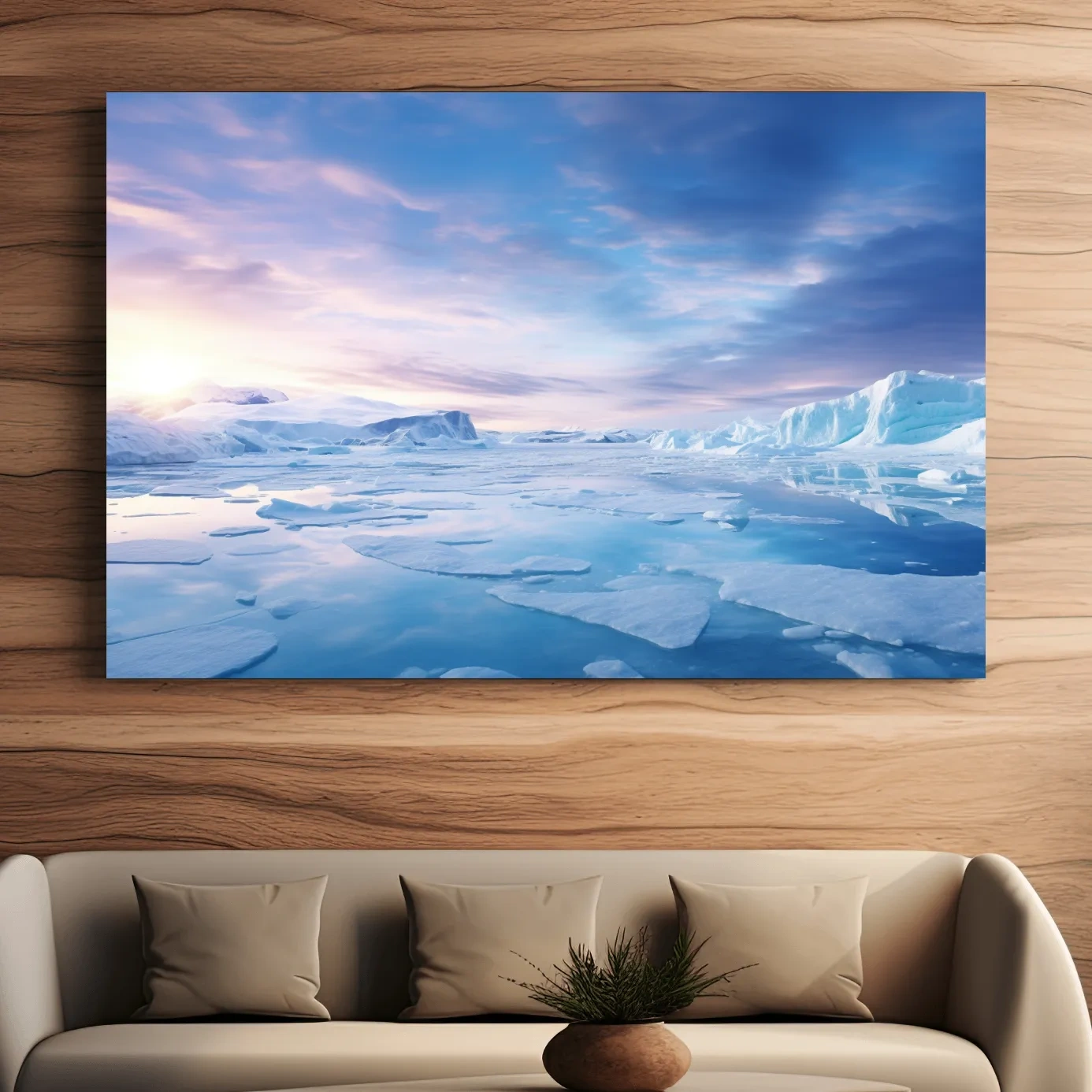 Sunrise over the antarctic ice, photographic wall art