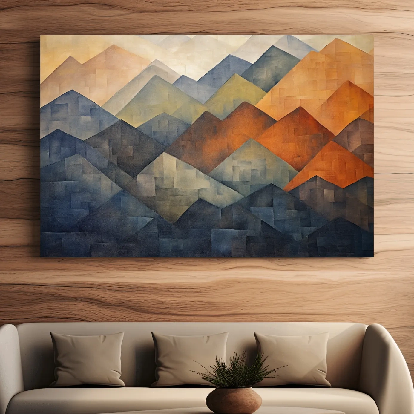 Abstract textured mountain patterns