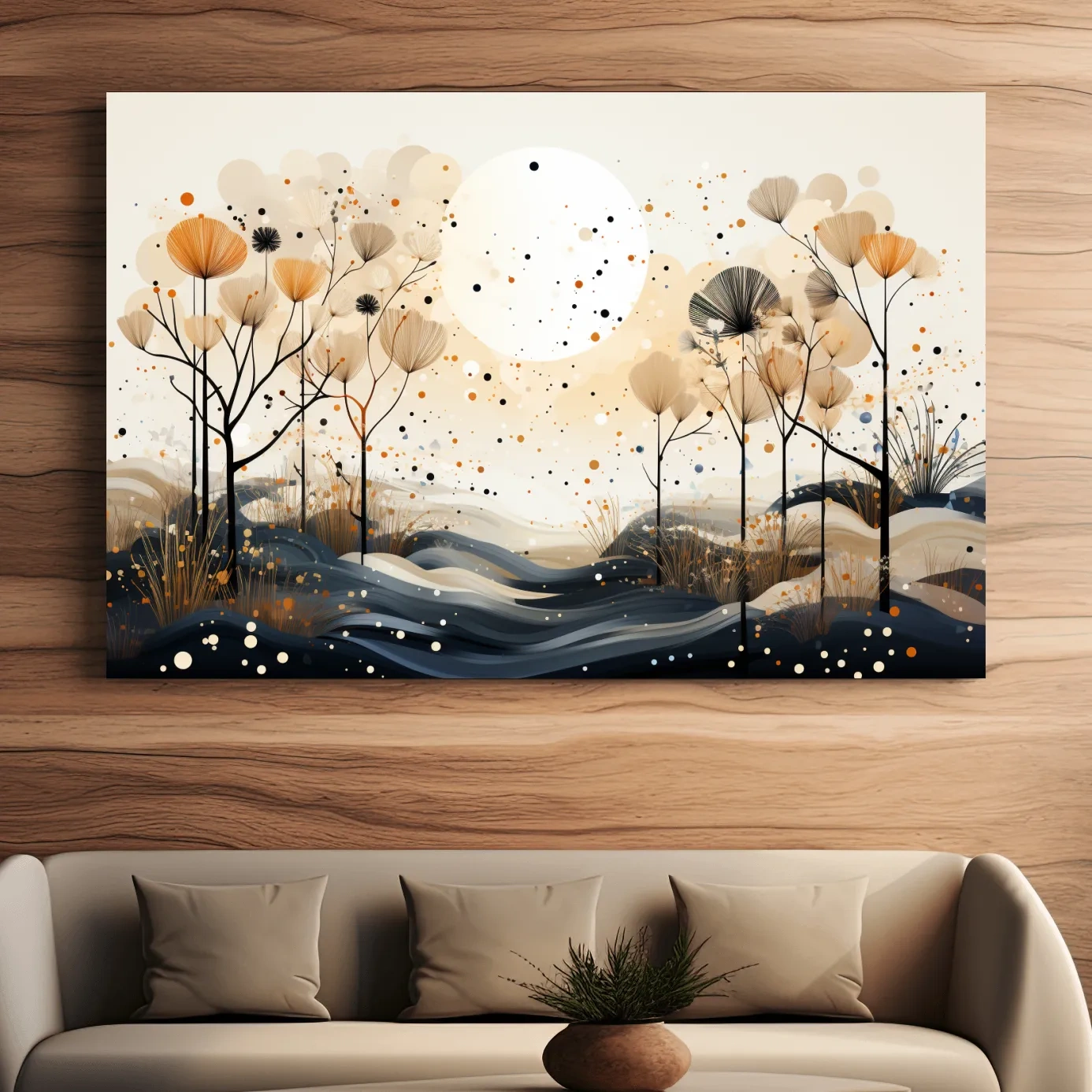 Chic Boho Botanical Dandelion Landscape - Nature Forest Wall Art