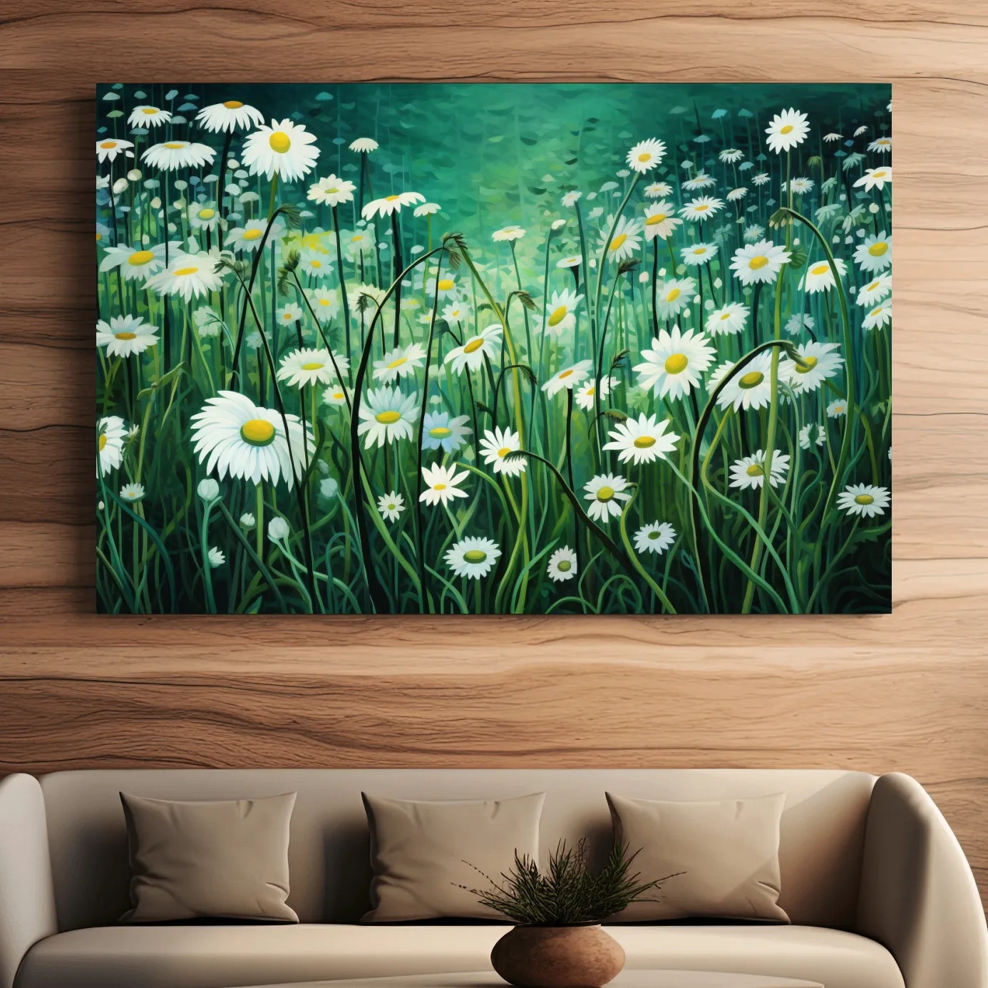Field of flowers painting wall art