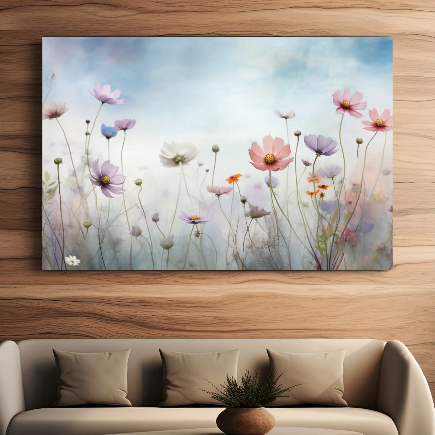 Beautiful bright alpine flowers illustration art