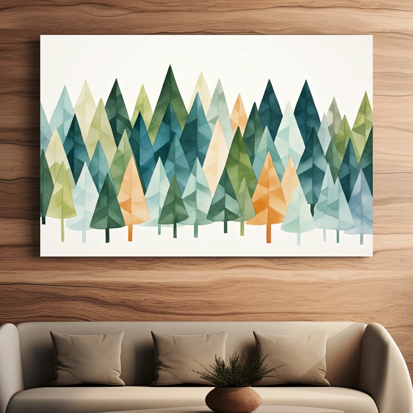 Bohemian style rustic forest wall art