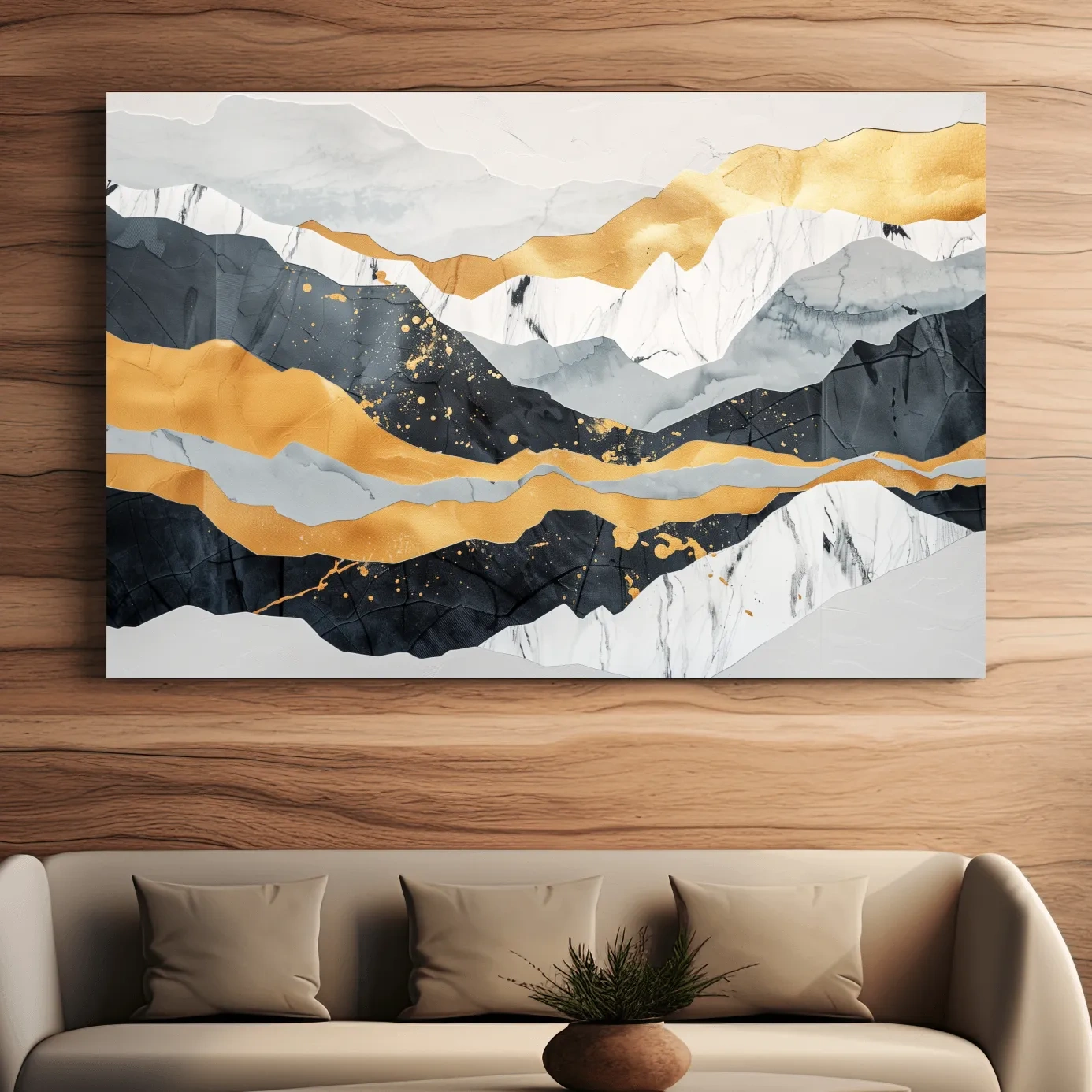 Abstract Layered Mountains - Elegant Modern Landscape Wall Art