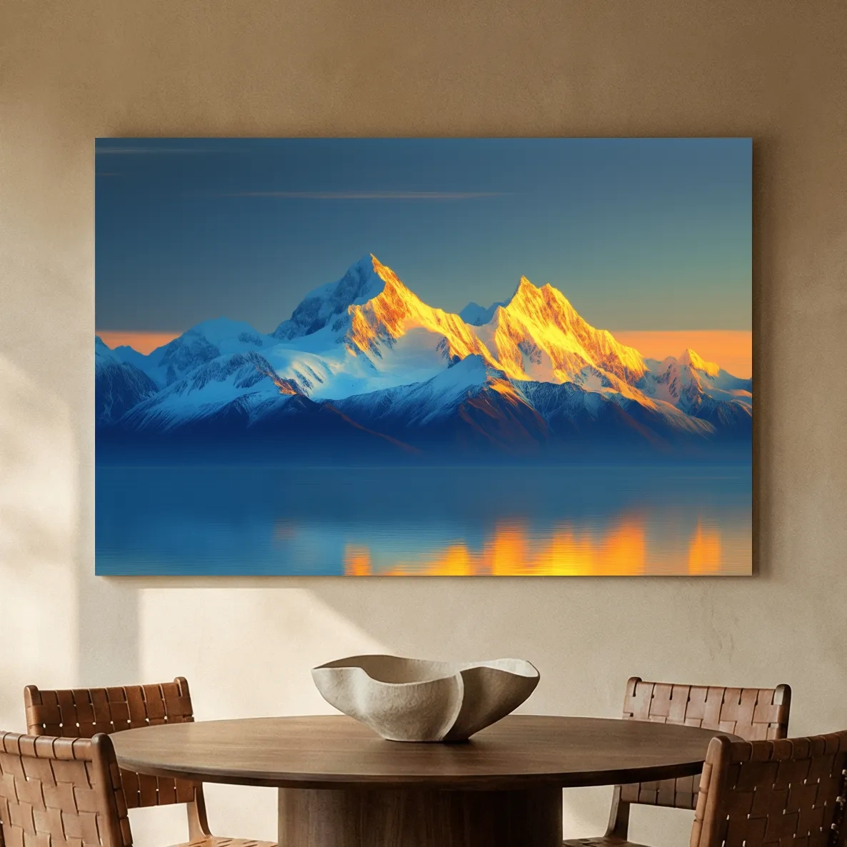 Arctic Glacier Mountain Sunset - Golden Hour Photographic Wall Art