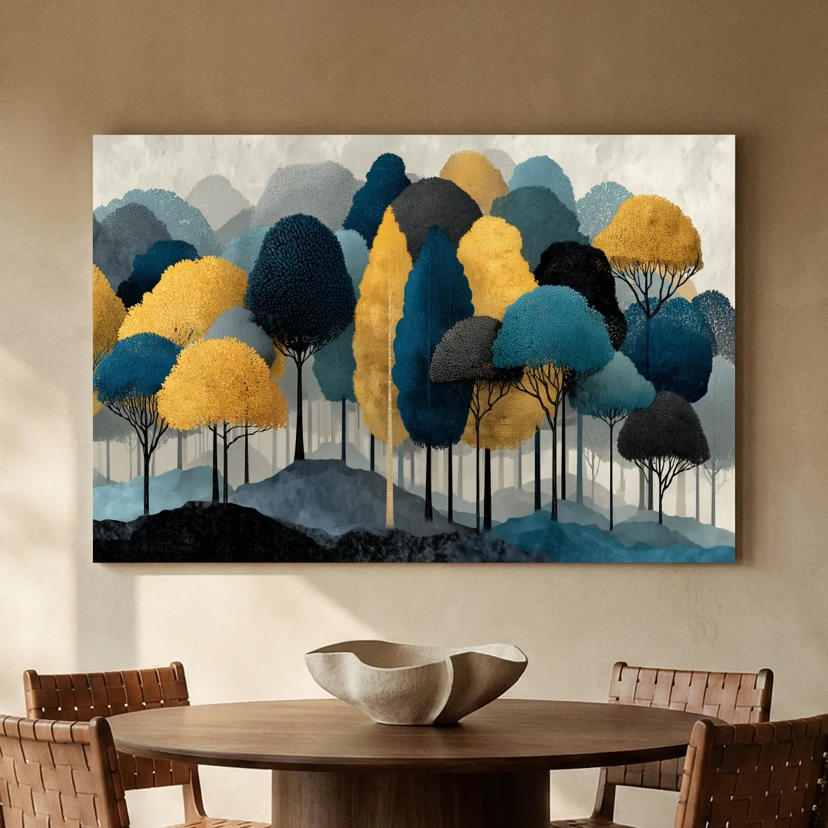 Abstract Woodland Forest Landscape - Contemporary Bohemian Wall Art