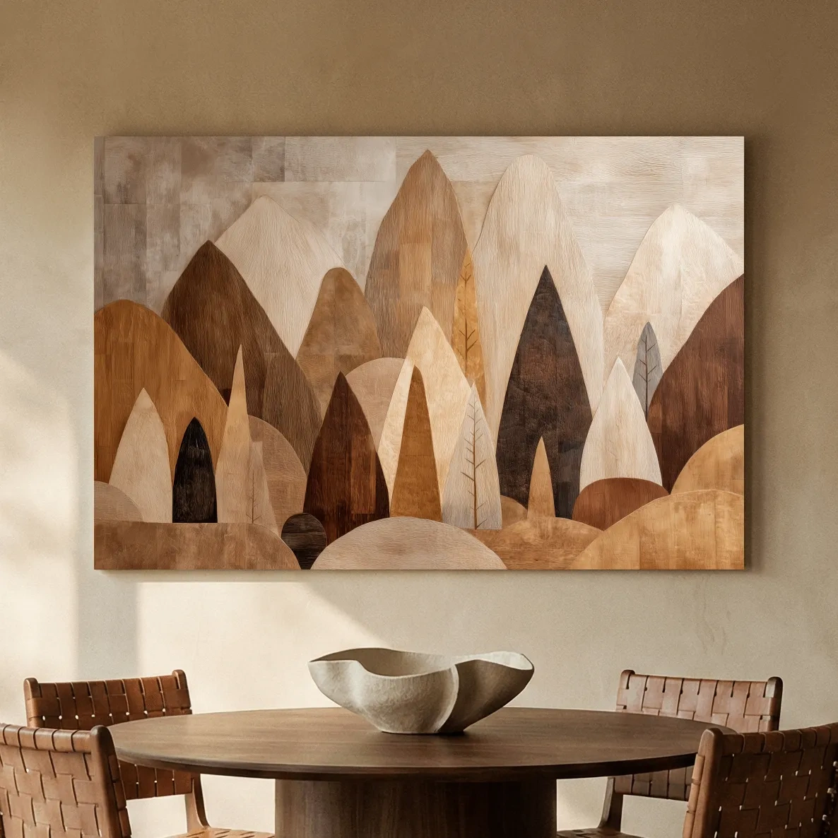 Earthy Abstract Boho Mountains - Modern Minimalist Forest Wall Art