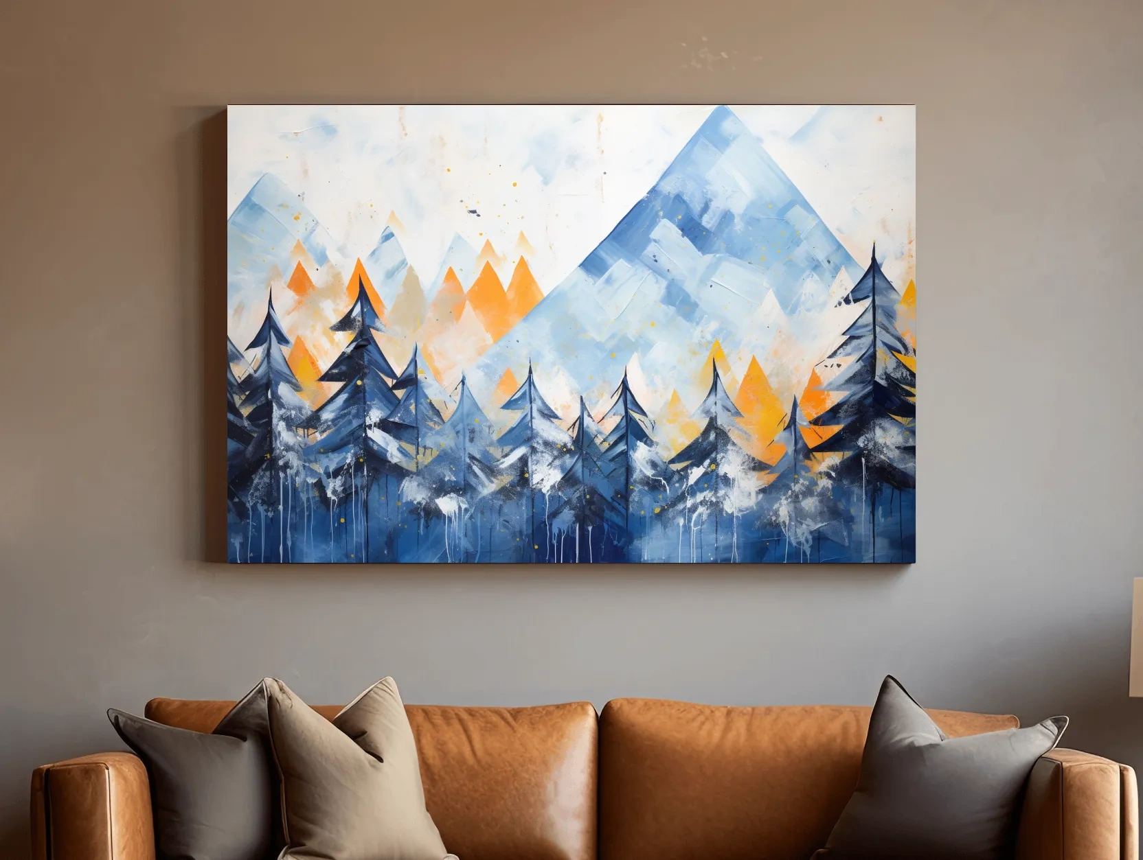 Abstract Alpine Mountain Peaks - Watercolor Forest Wall Art