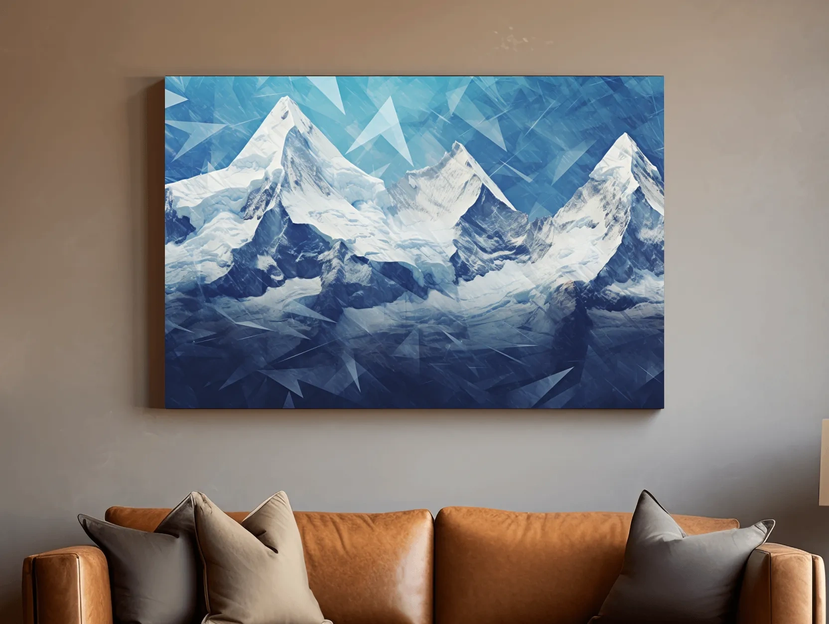 Geometric Icy Glacial Alpine Peaks - Abstract Mountain Landscape Wall Art