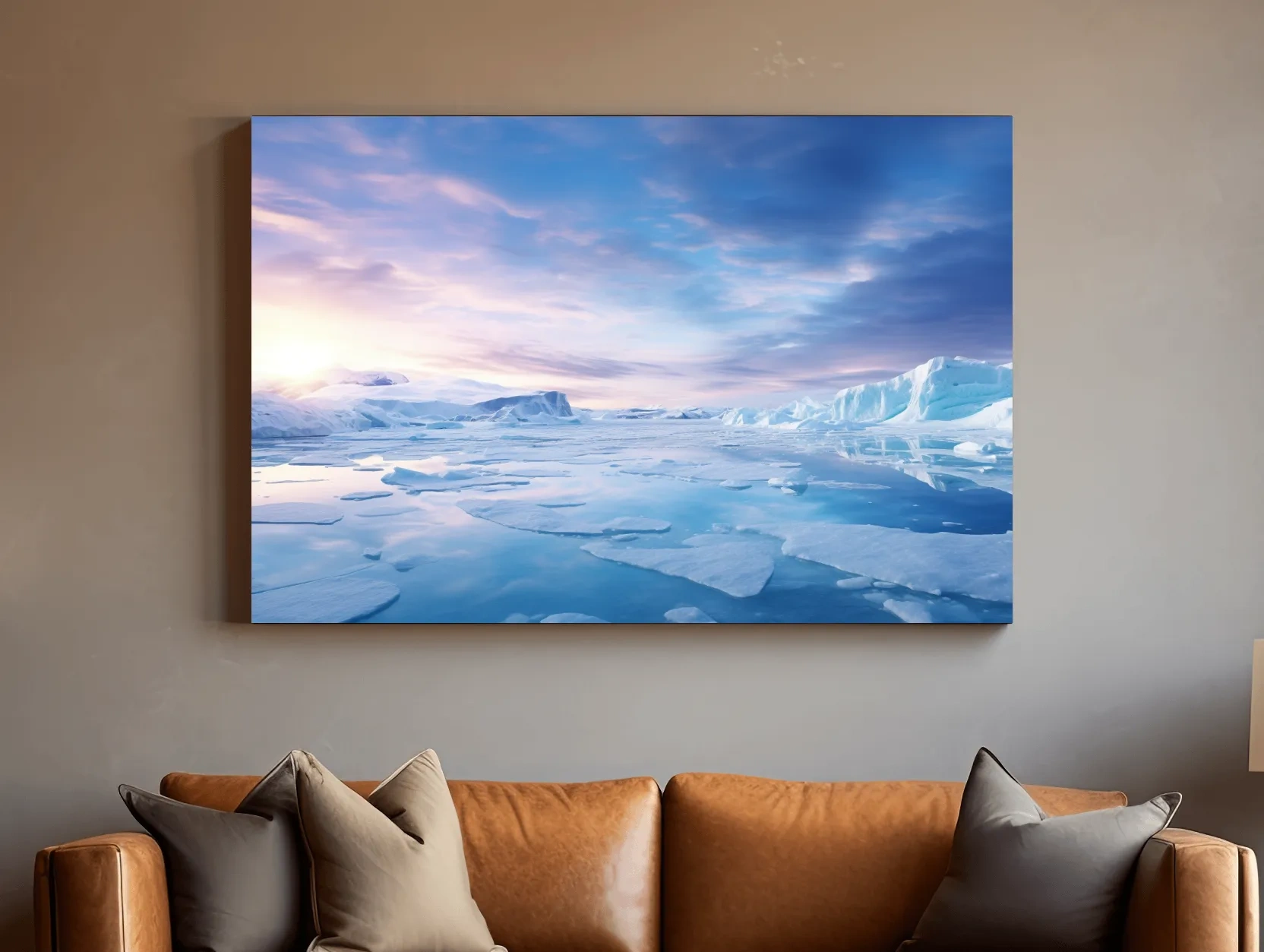 Sunrise over the antarctic ice, photographic wall art