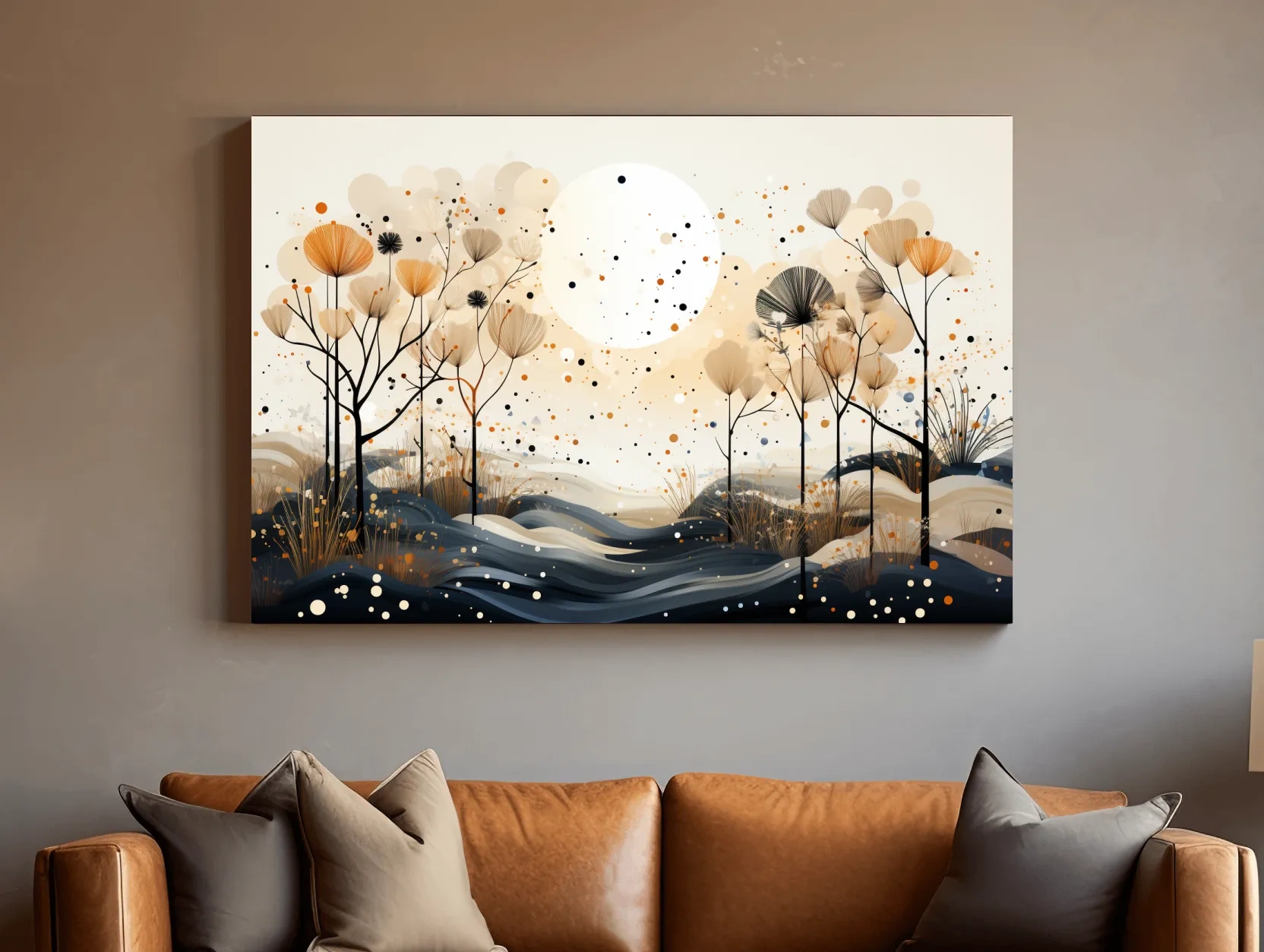 Chic Boho Botanical Dandelion Landscape - Nature Forest Wall Art