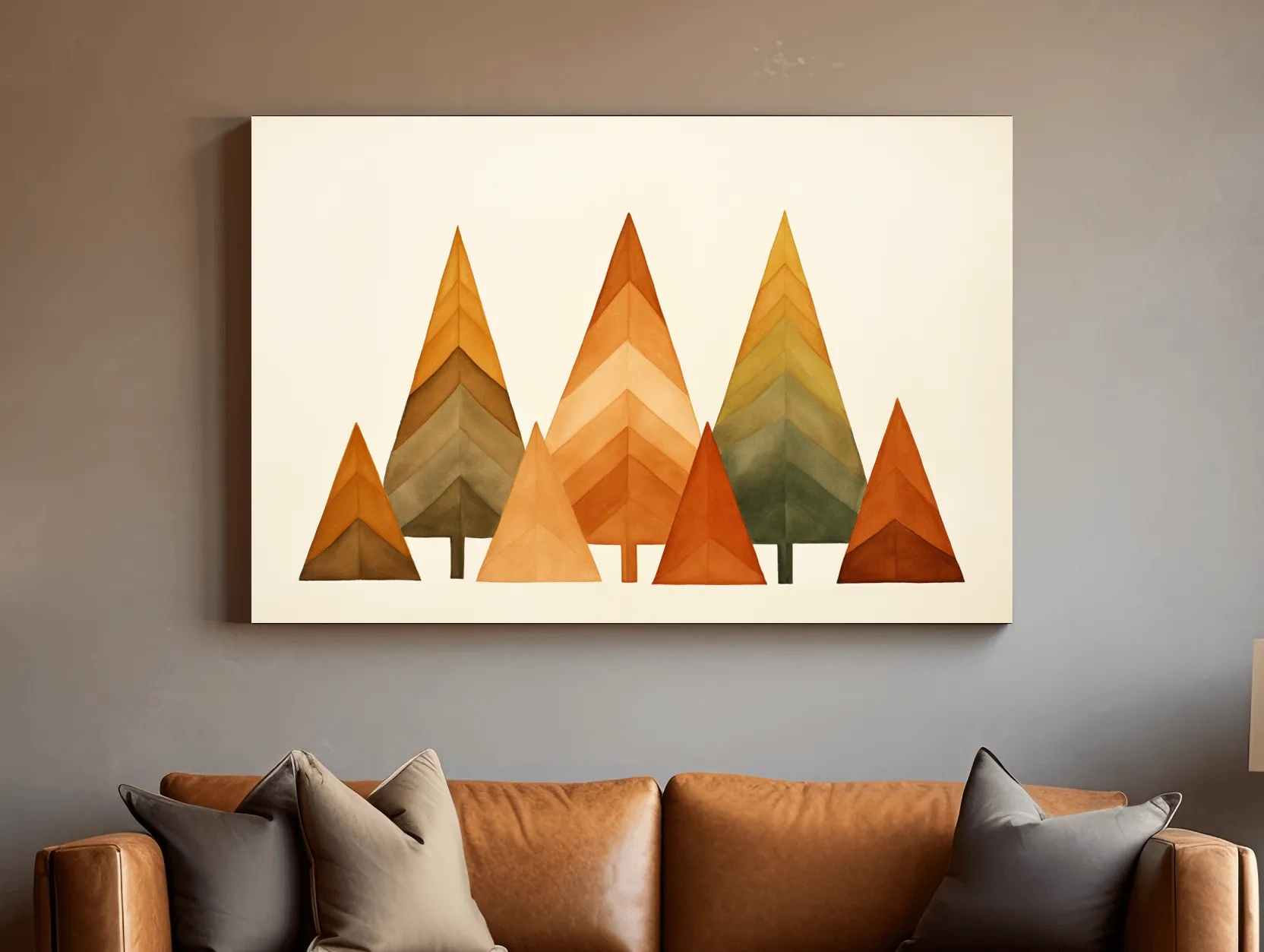 Minimalist Watercolor Pine Tree Forest - Scandinavian Geometric Nature Wall Art