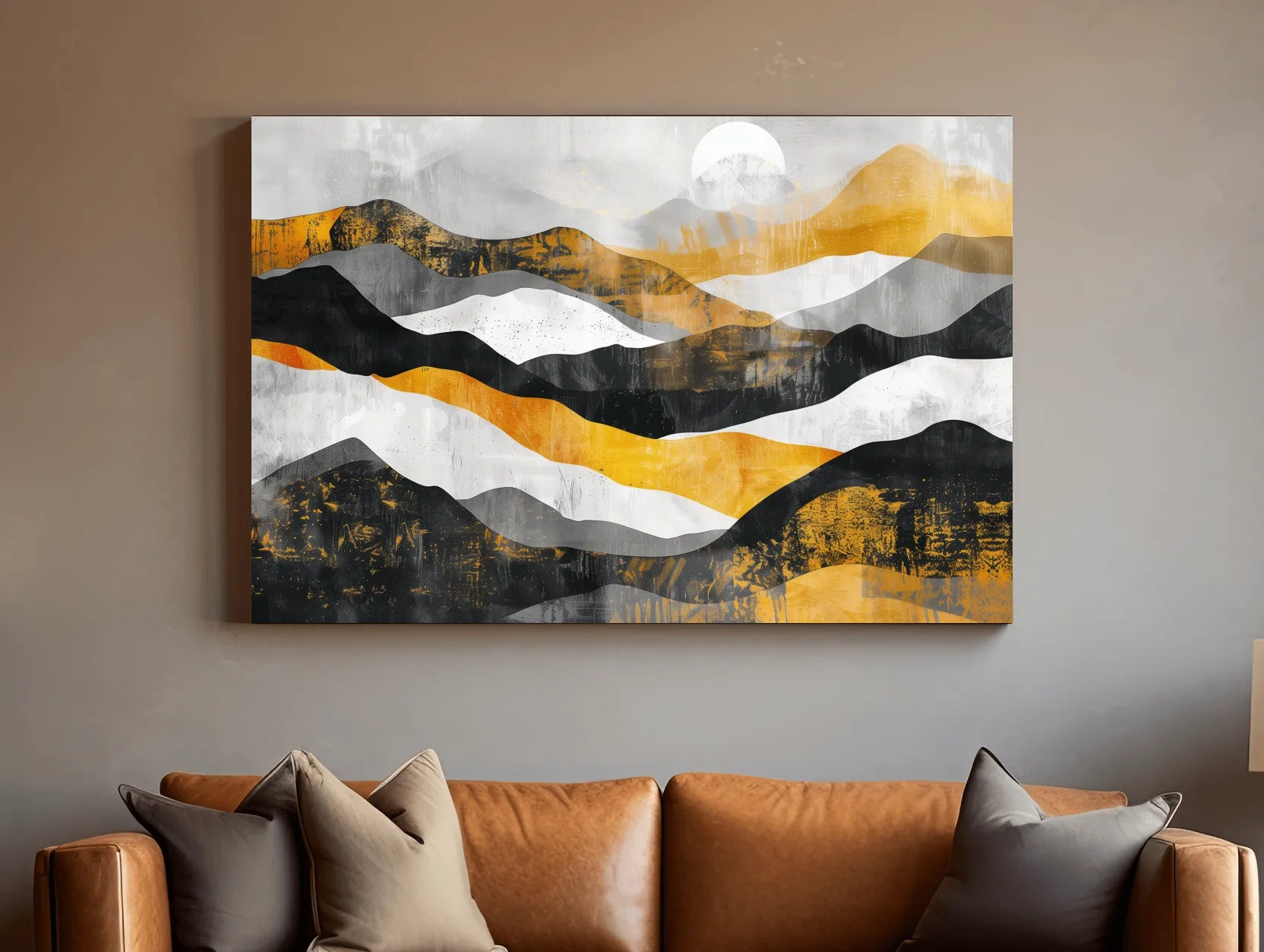 Abstract Layered Mountain Ranges - Modern Landscape Wall Art