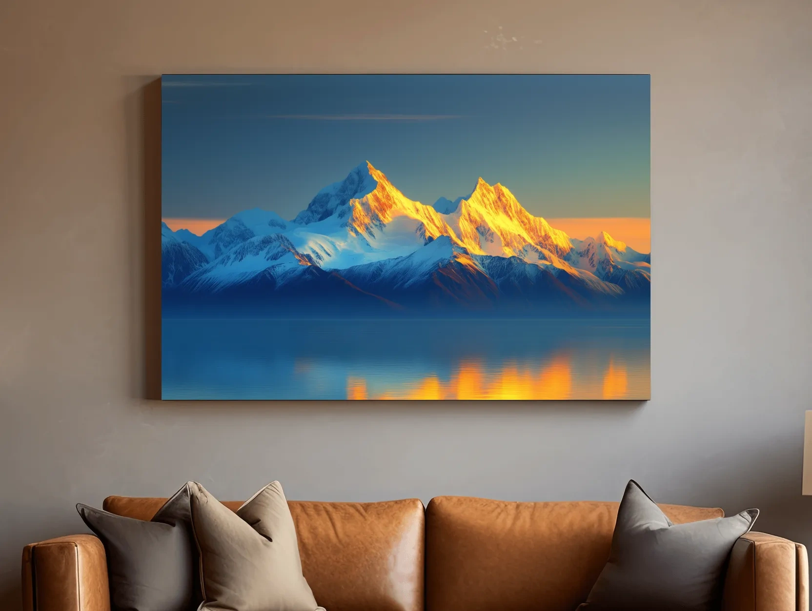Arctic Glacier Mountain Sunset - Golden Hour Photographic Wall Art