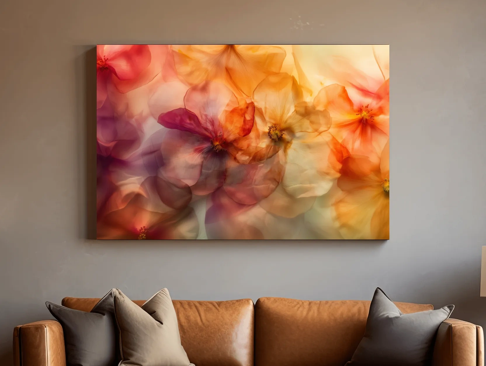 Ethereal Warm Floral Watercolor Blooms - Oshibana Botanical Wall Art