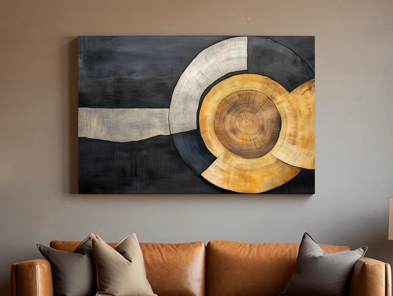 Textured Abstract Wood Grain Circles - Modern Rustic Geometric Wall Art