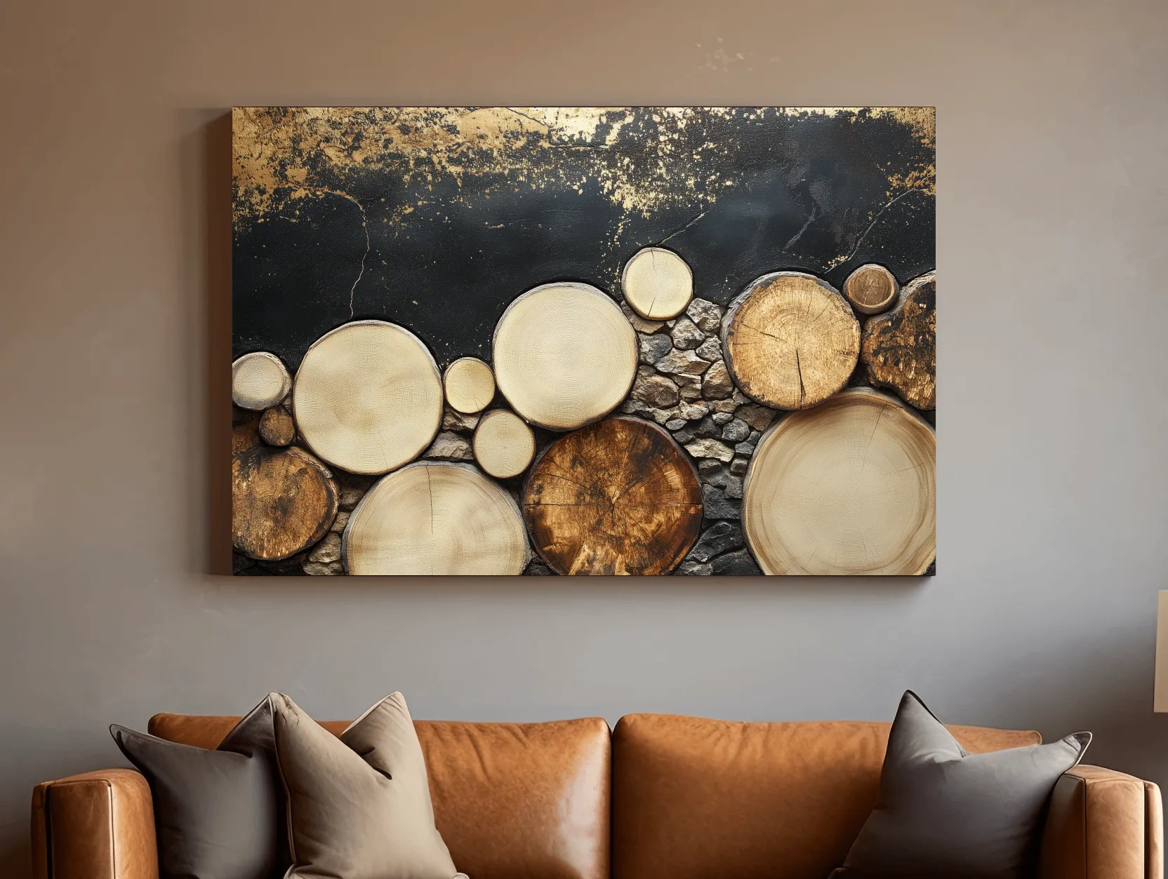 Rustic Wood & Stone Texture - Modern Farmhouse Wall Art