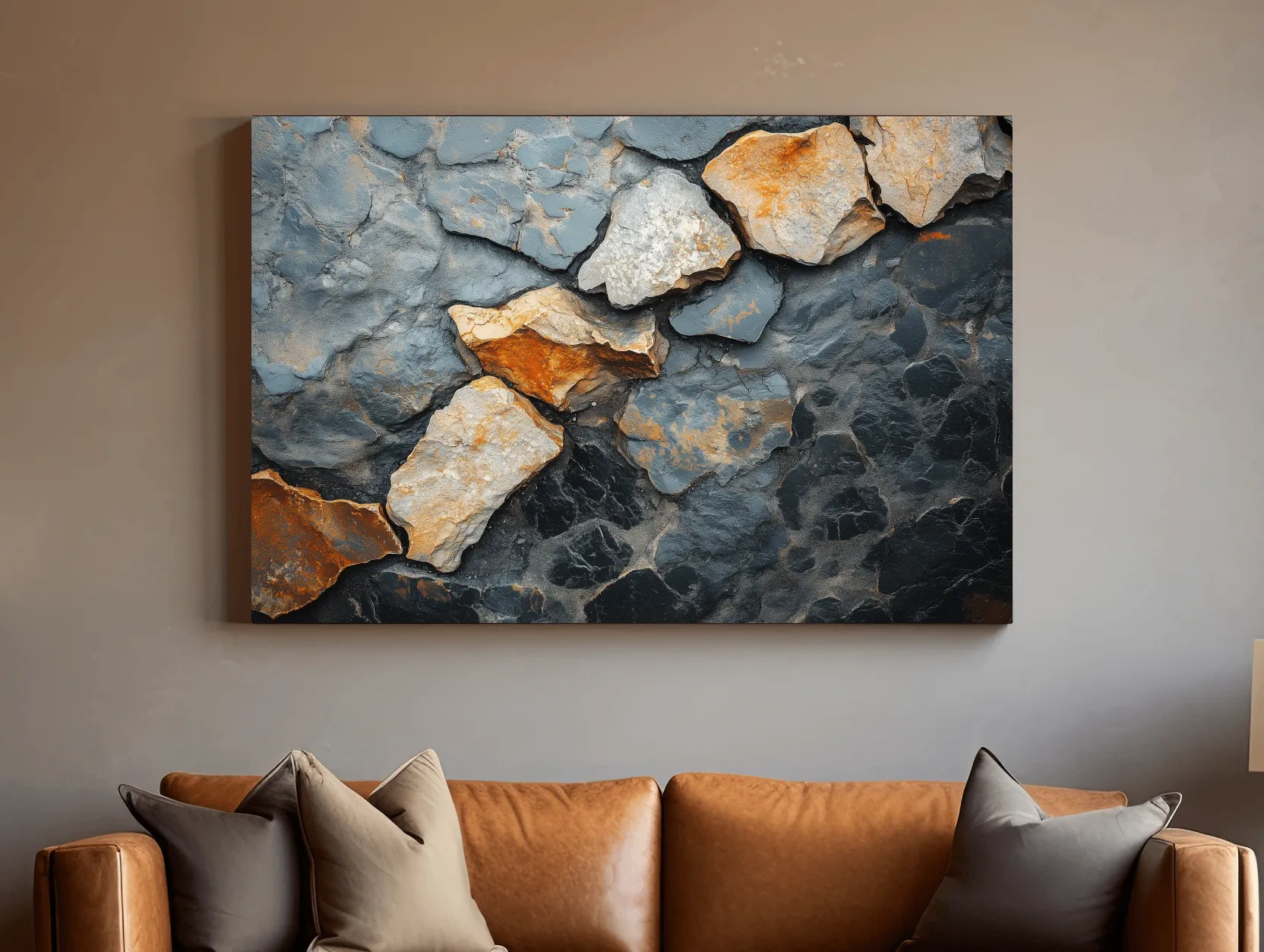 Textured Slate Stone Abstract - Modern Rustic Rock Wall Art