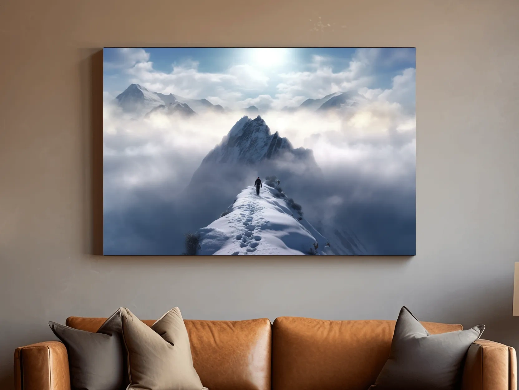 Epic Snowy Mountain Ridge Hike - Photographic Alpine Wall Art