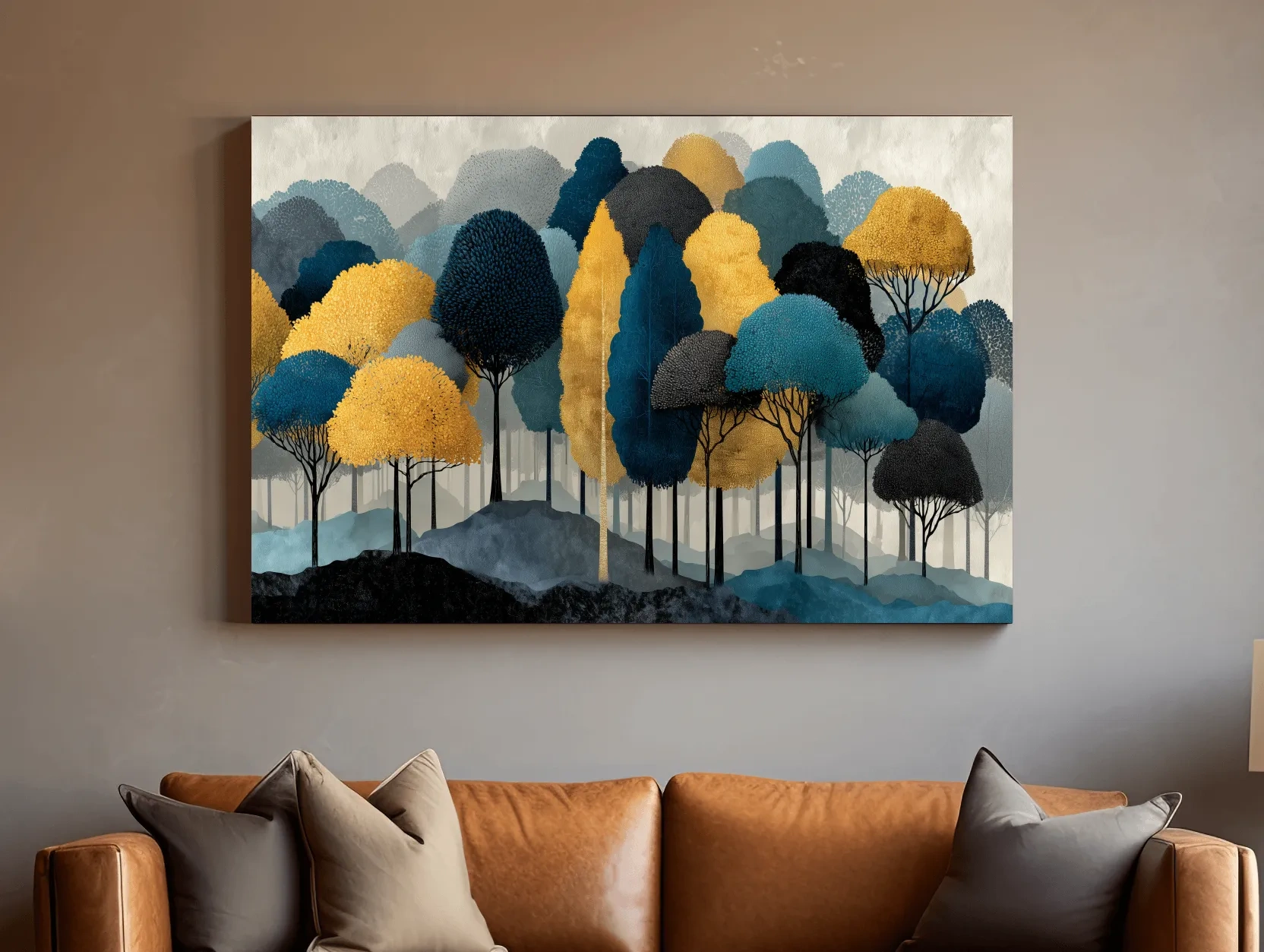 Abstract Woodland Forest Landscape - Contemporary Bohemian Wall Art