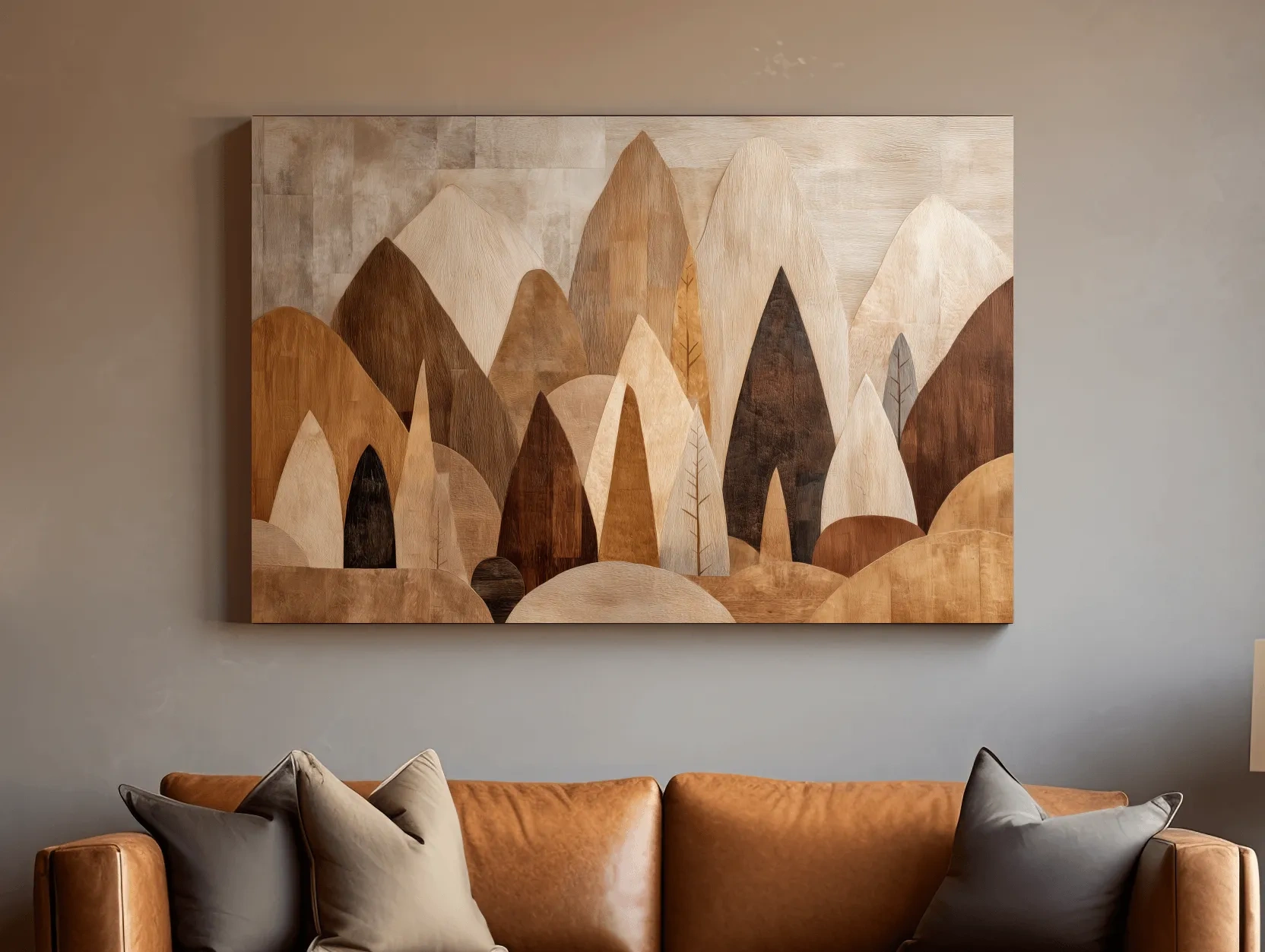 Earthy Abstract Boho Mountains - Modern Minimalist Forest Wall Art