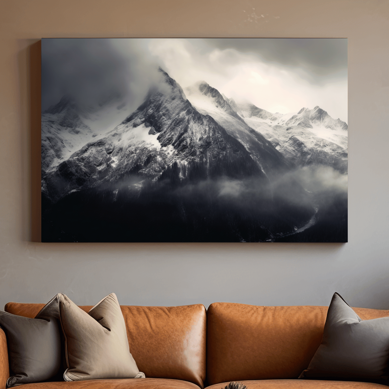 Photographic art, ominous glacier in the clouds