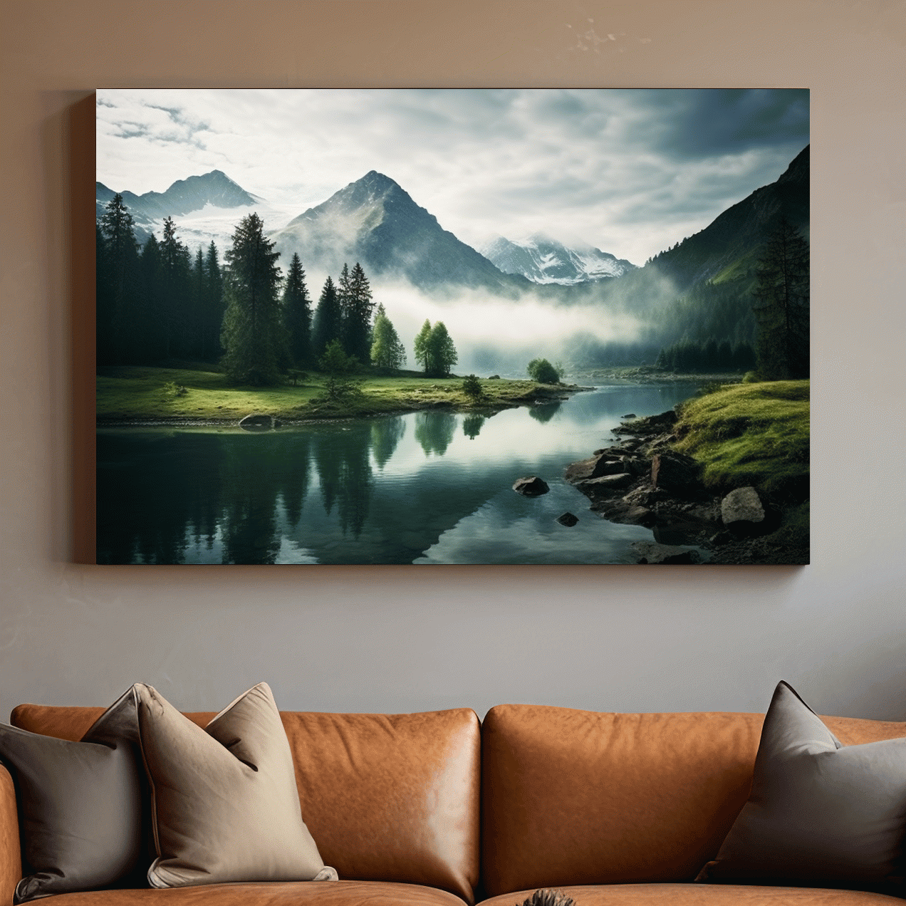 Photographic art, morning mountain mist