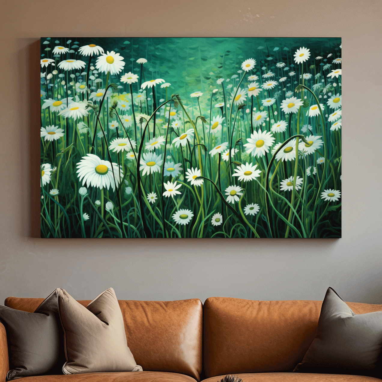 Field of flowers painting wall art