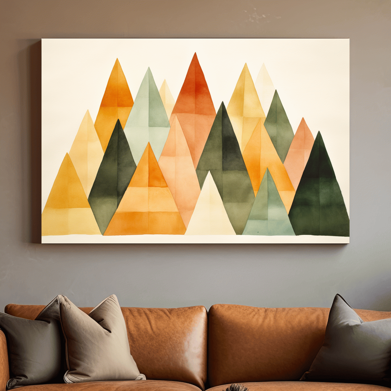 Geometic bohemian mountains illustration wall art