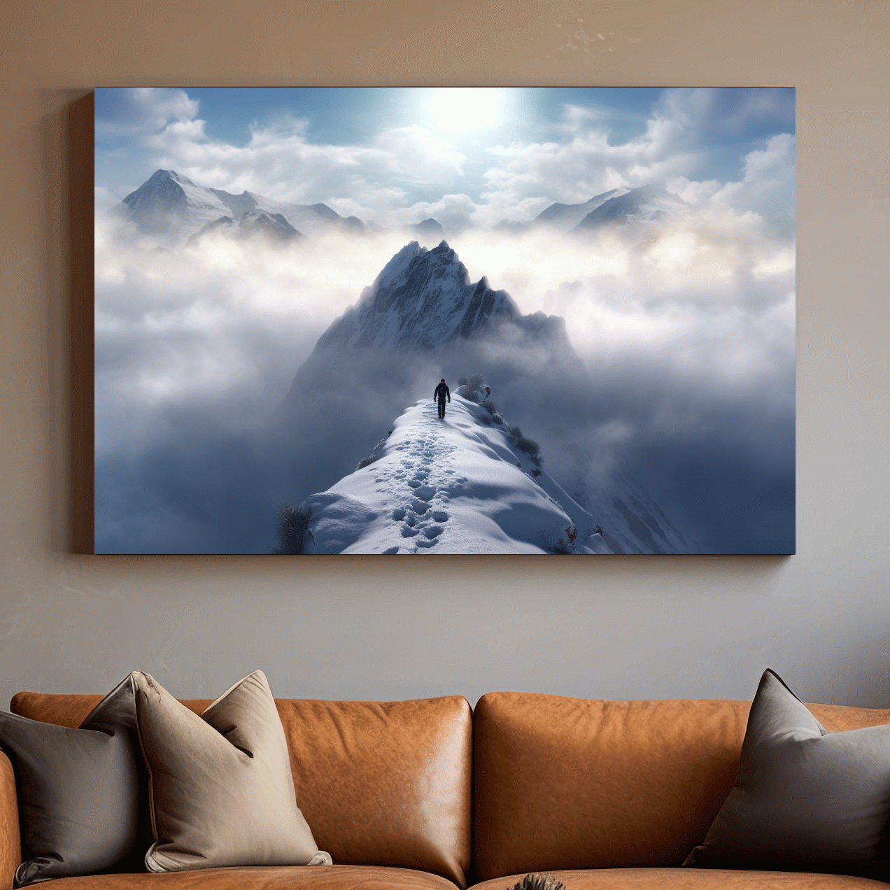 Epic Snowy Mountain Ridge Hike - Photographic Alpine Wall Art