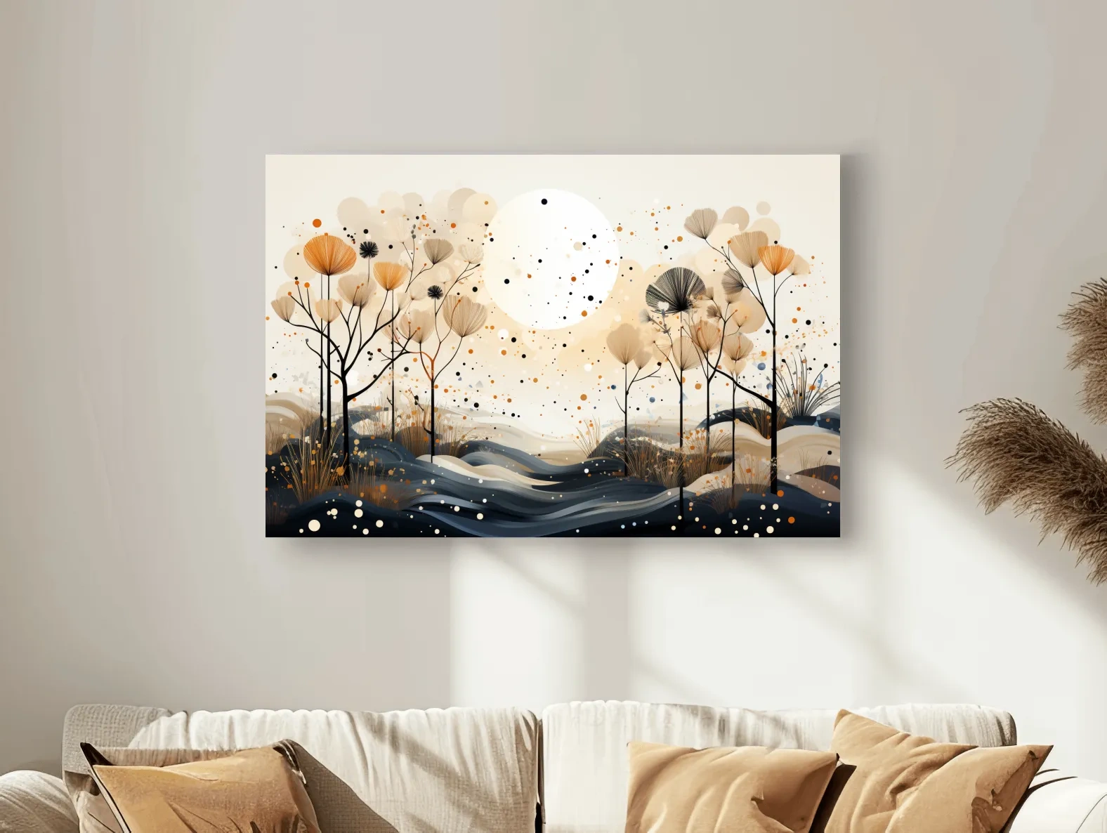 Chic Boho Botanical Dandelion Landscape - Nature Forest Wall Art