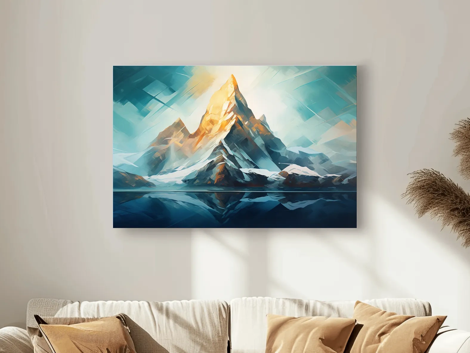 Abstract Alpine Peak Reflection - Modern Mountain Glacier Wall Art