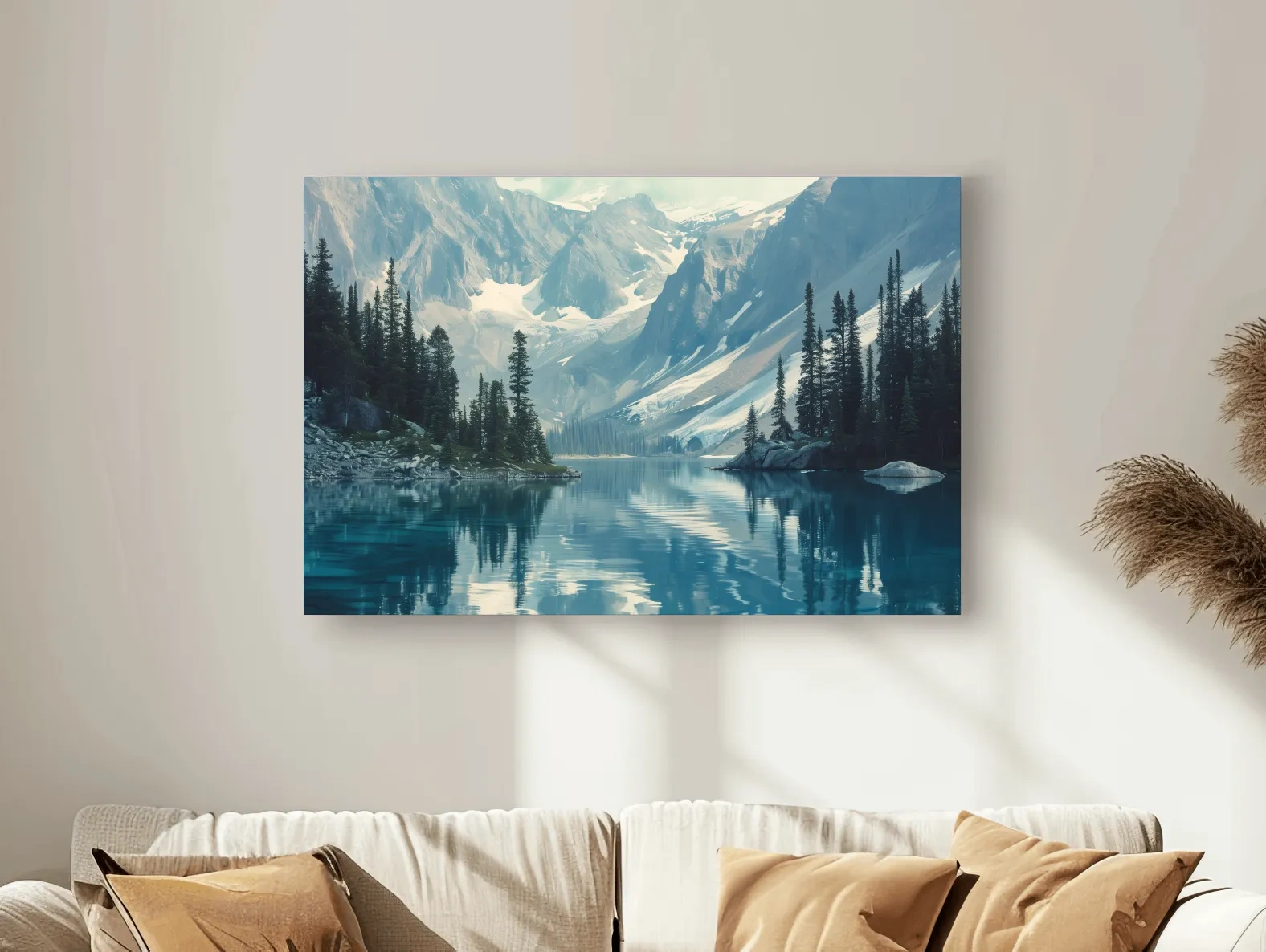 Rocky Mountains Turquoise Alpine Lake Reflection Photography - Pacific Northwest Mountain Wall Art
