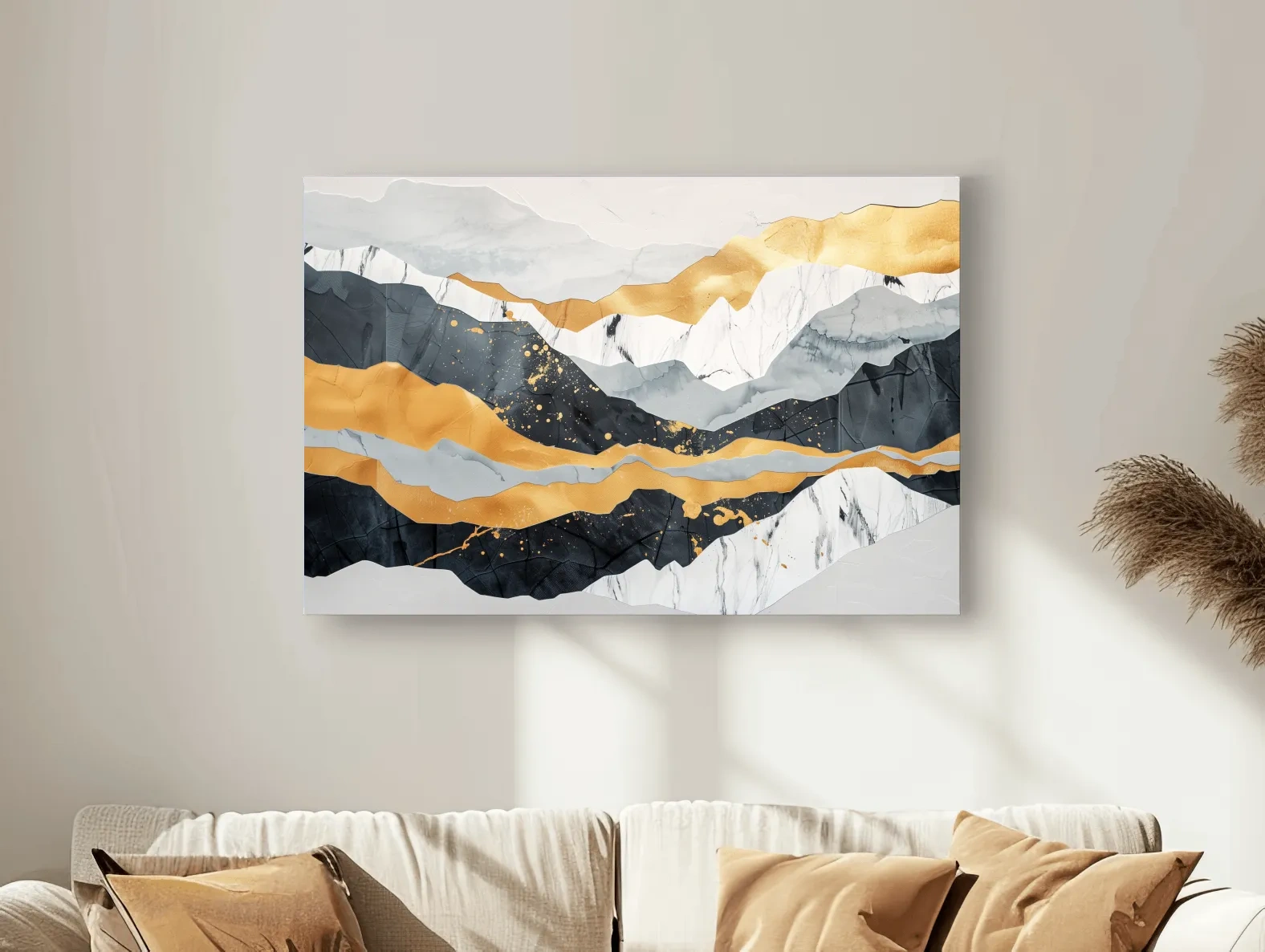 Abstract Layered Mountains - Elegant Modern Landscape Wall Art