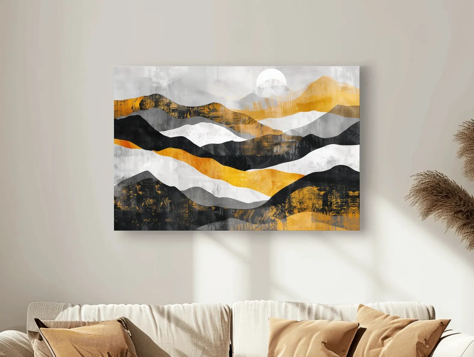 Abstract Layered Mountain Ranges - Modern Landscape Wall Art