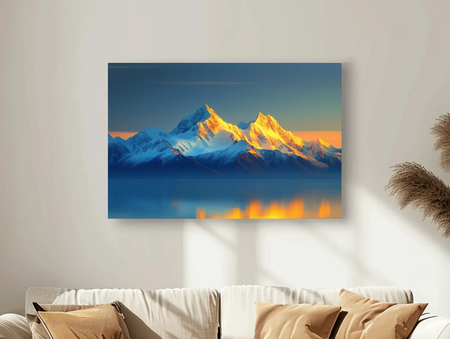 Arctic Glacier Mountain Sunset - Golden Hour Photographic Wall Art