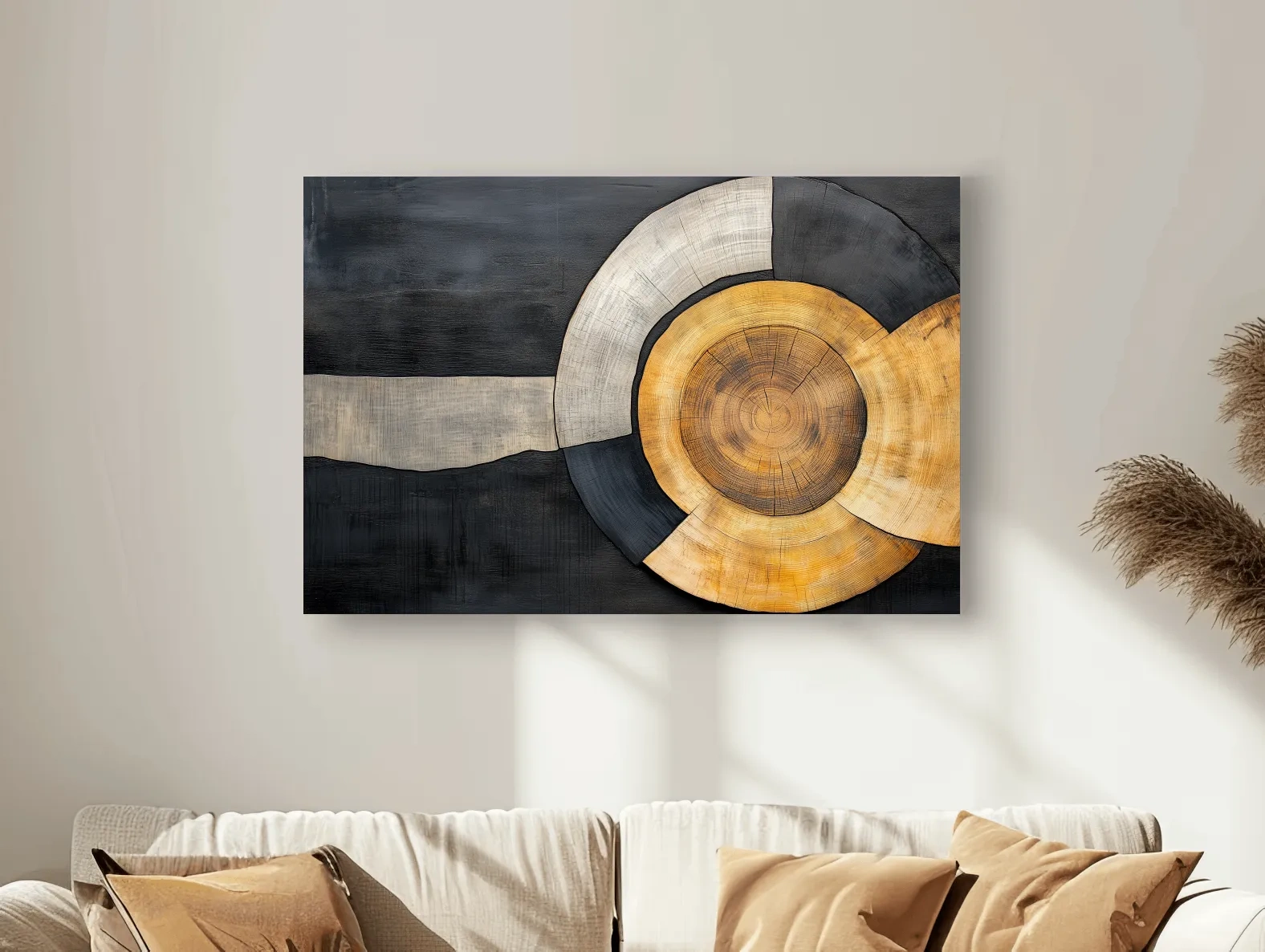 Textured Abstract Wood Grain Circles - Modern Rustic Geometric Wall Art