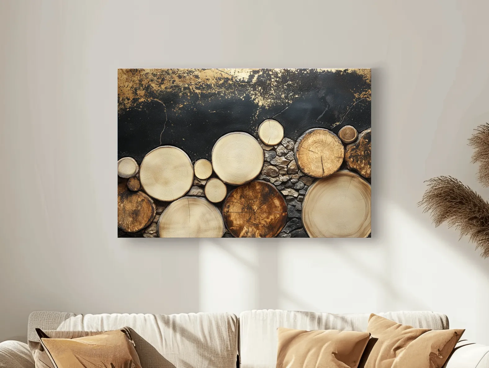 Rustic Wood & Stone Texture - Modern Farmhouse Wall Art