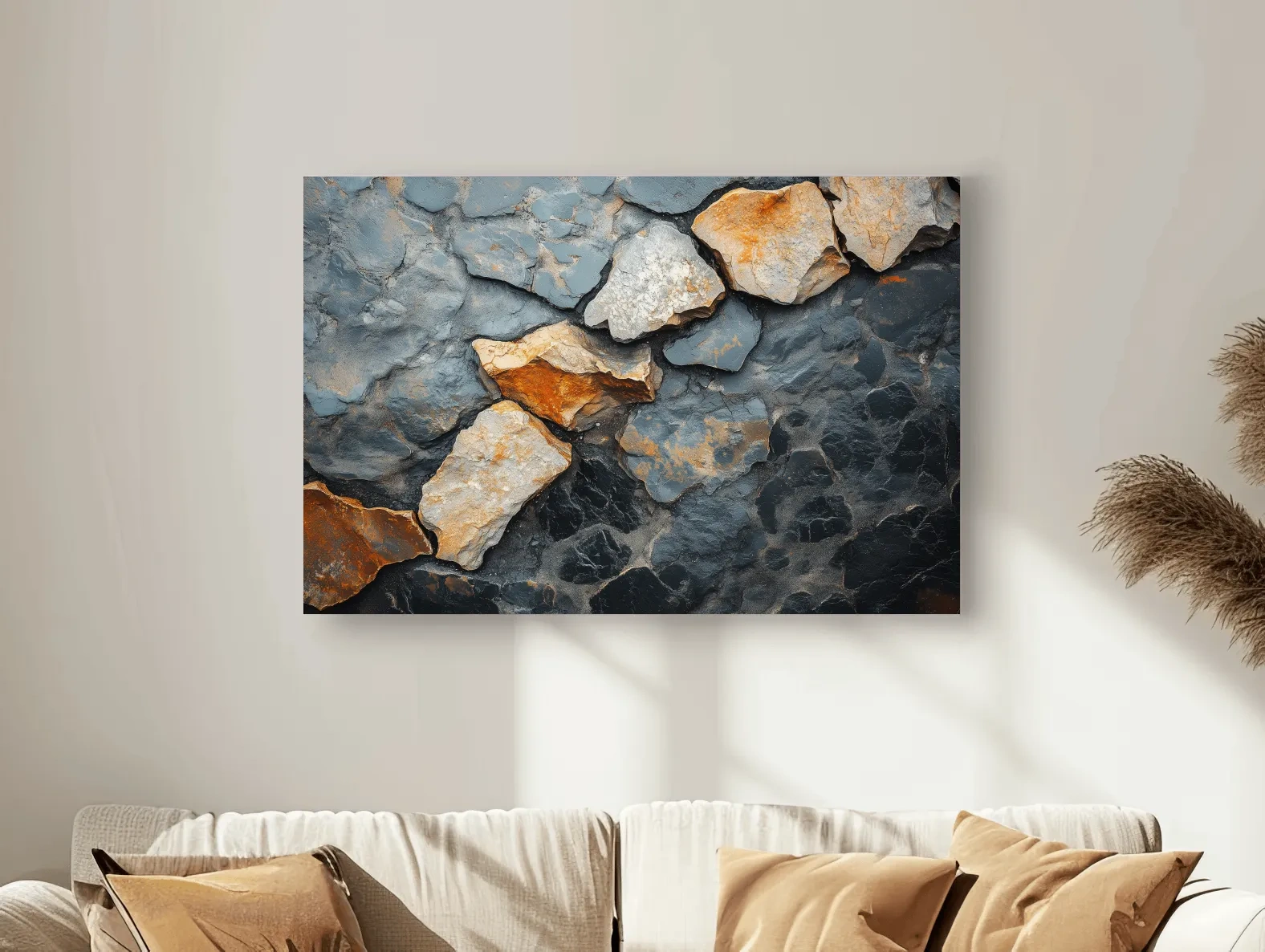 Textured Slate Stone Abstract - Modern Rustic Rock Wall Art