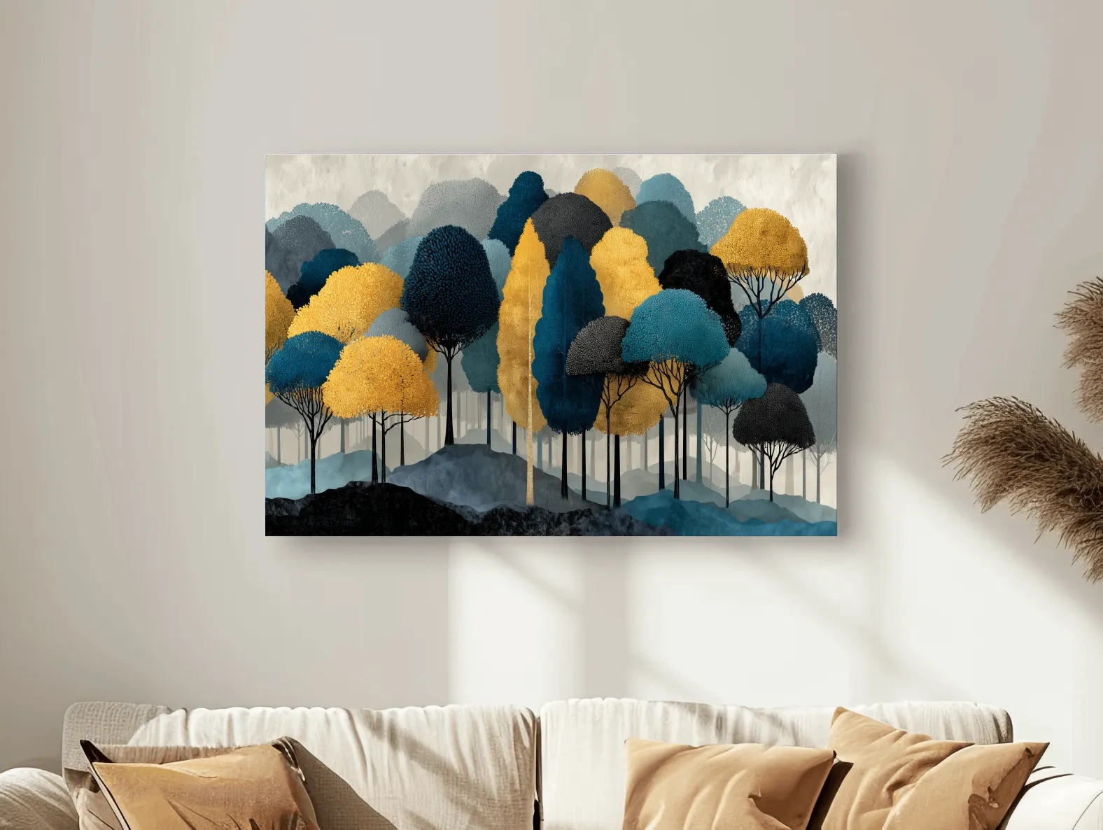 Abstract Woodland Forest Landscape - Contemporary Bohemian Wall Art