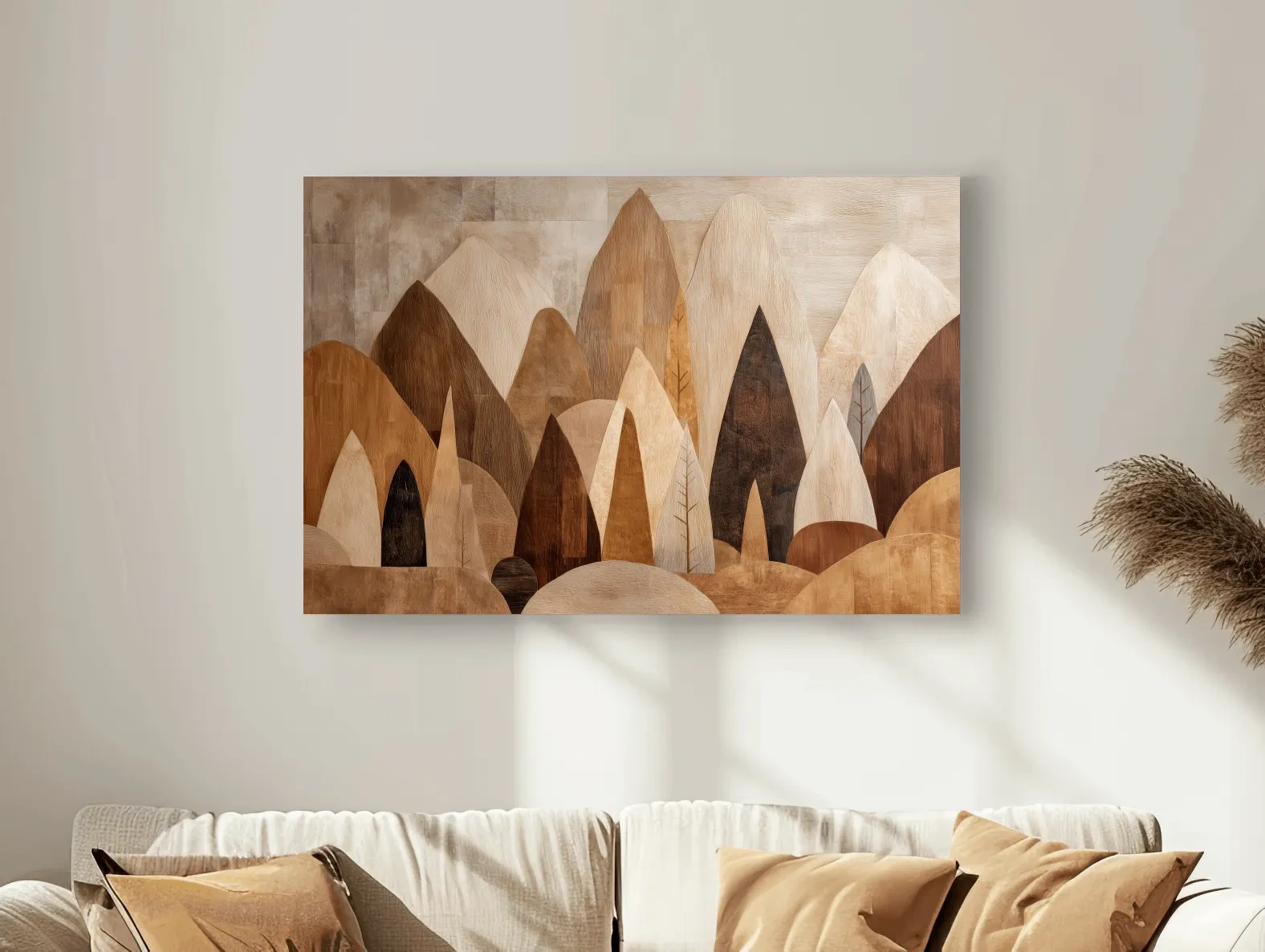 Earthy Abstract Boho Mountains - Modern Minimalist Forest Wall Art