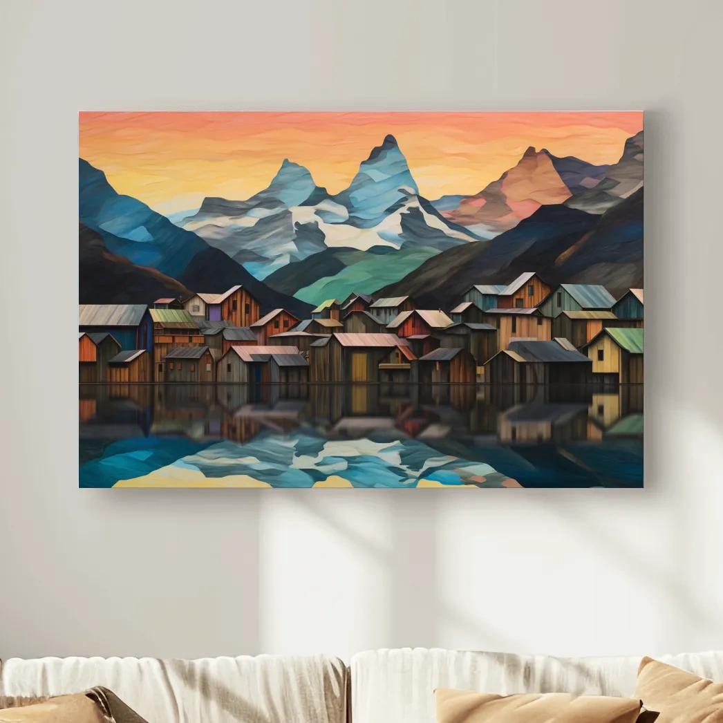 Abstract mountain painting