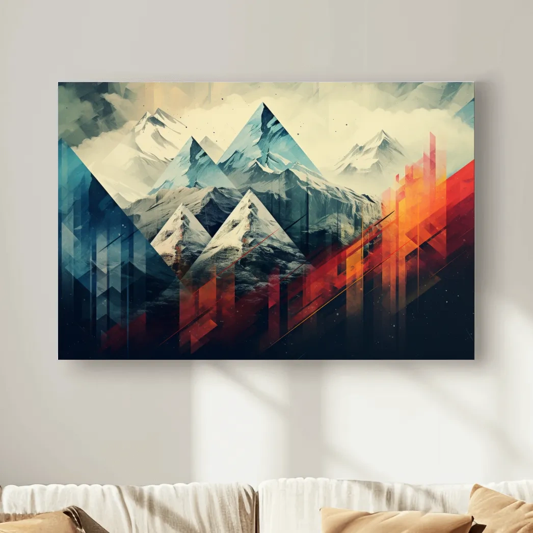 Geometric Abstract Alpine Mountains - Modern Colorful Wall Art