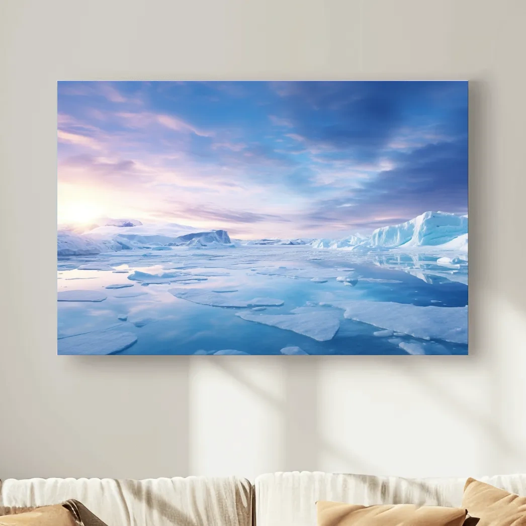 Sunrise over the antarctic ice, photographic wall art