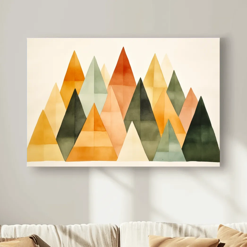 Geometic bohemian mountains illustration wall art